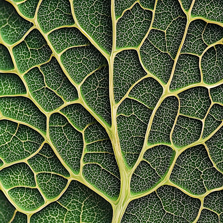 Image created using the --q 2 parameter: /imagine prompt: a macro photography of the intricate patterns of a green leave — q {2, 1} — v 6.1