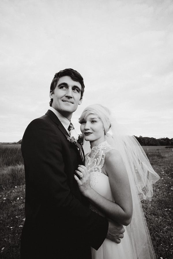 Bride and Groom on wedding day.