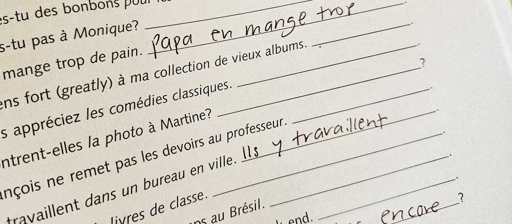 Easy french textbook exercises