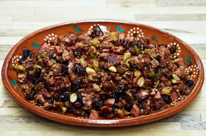 Mexican turkey stuffing on plate