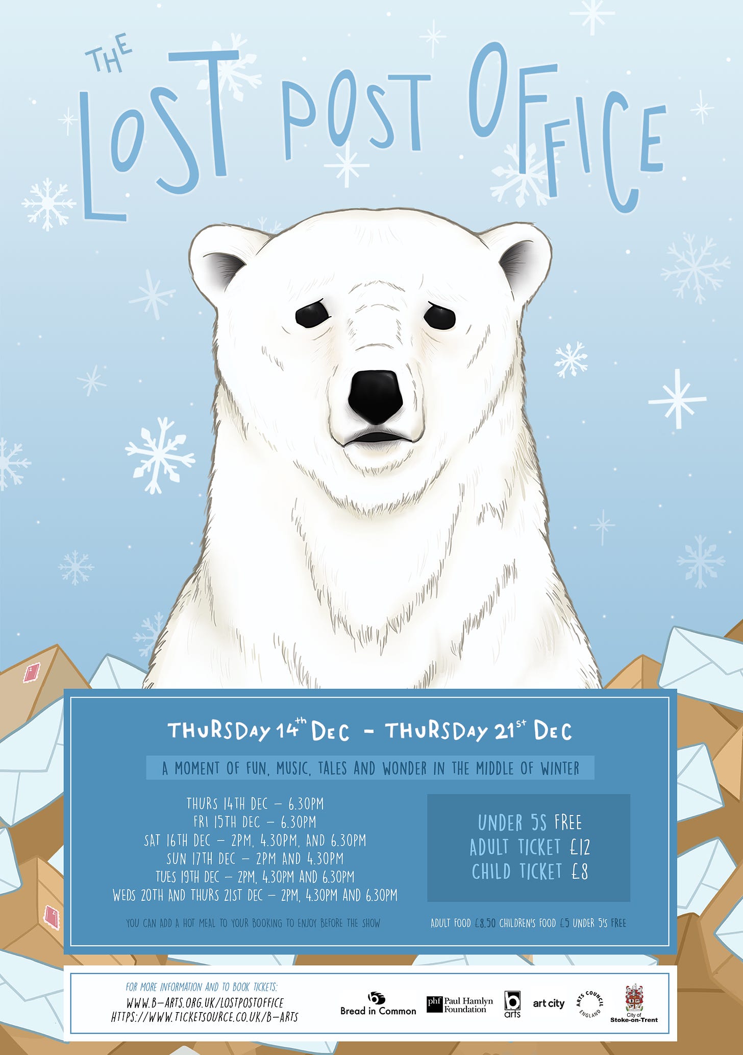 The Lost Post Office show poster featuring a polar bear