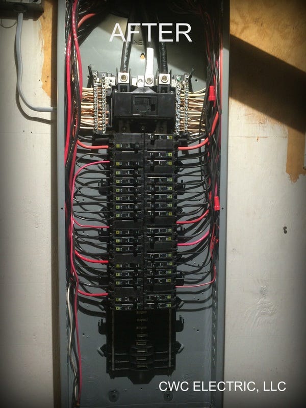 A neat, organized electrical panel.