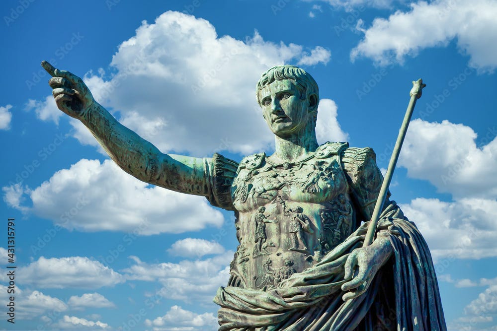 A sculpture of emperor Gaius Julius Caesar in Rome, Italy