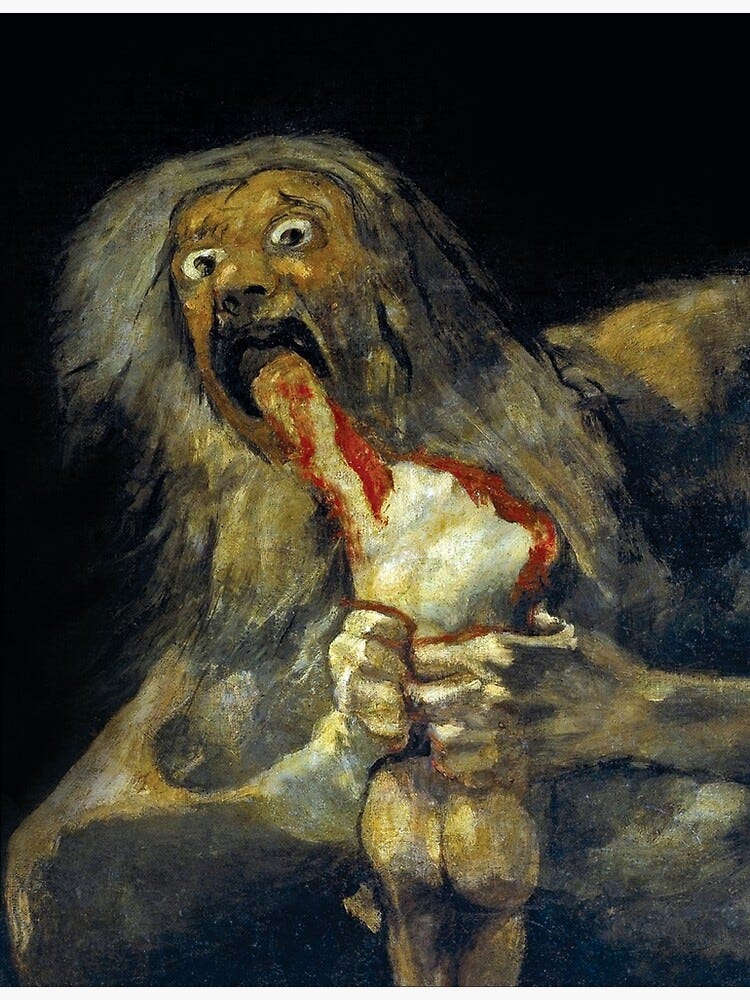 "Goya, Saturn devouring his son" Framed Art Print by instasquid | Redbubble