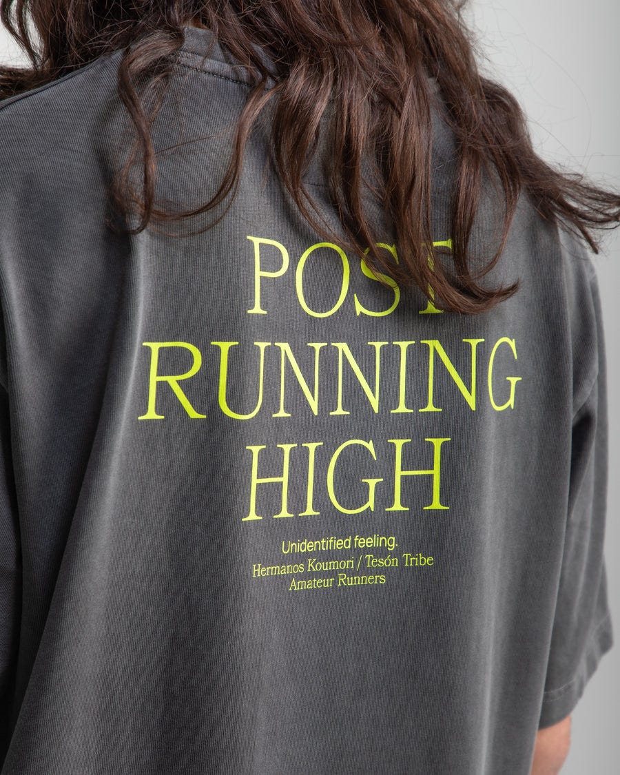 Post Running High Washed Black T-Shirt