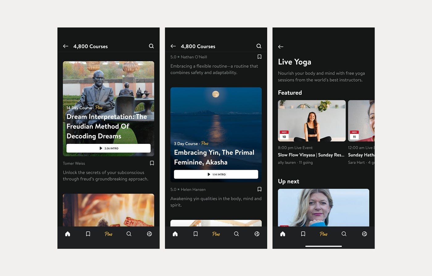 Variety of topics covered by Insight Timer