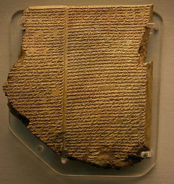 The Flood Tablet, the 11th tablet of the Gilgamesh Epic, describes how the gods sent a flood to destroy the world. Utnapishtim was forewarned and built an ark to house and preserve living things. (CC BY-SA 4.0)