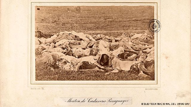 Cadáveres de paraguayos caídos en la Guerra de la Triple Alianza