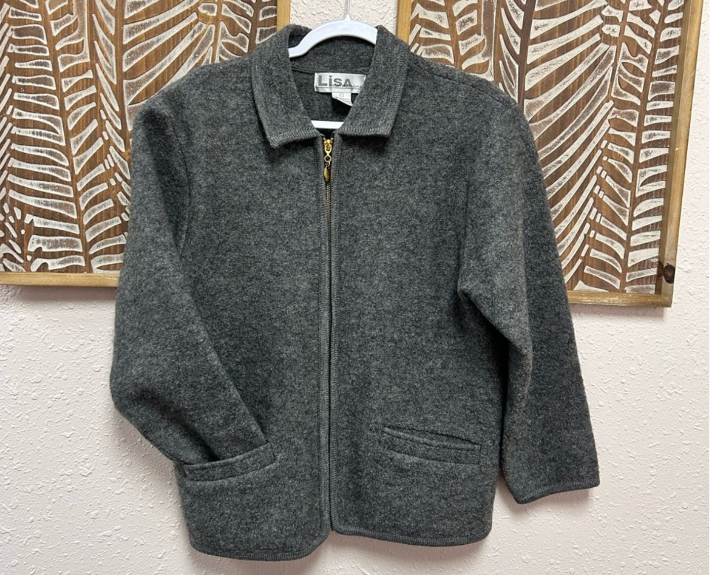 boiled wool full zip sweater boiled wool jacket