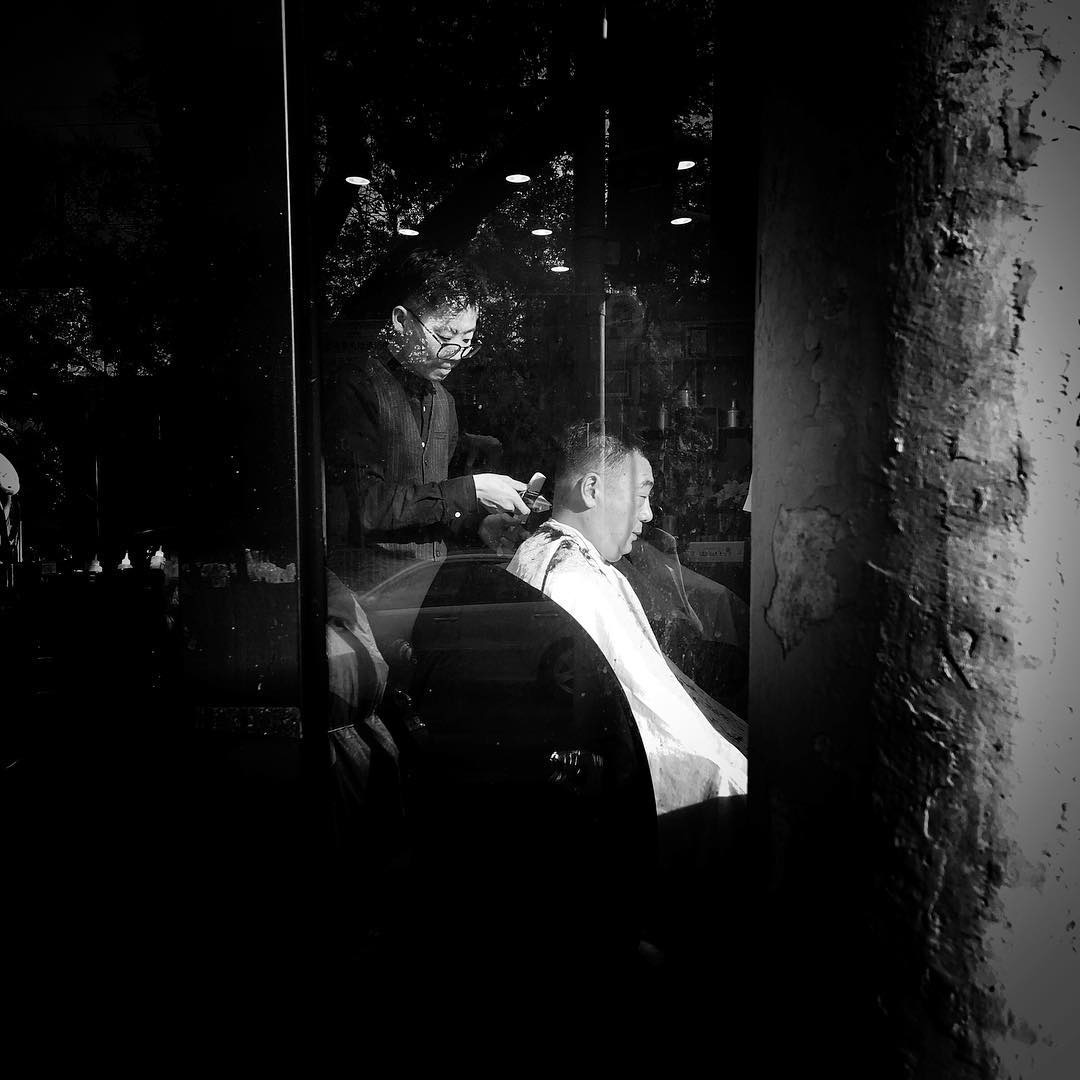 Barbershop in downtown Beijing.