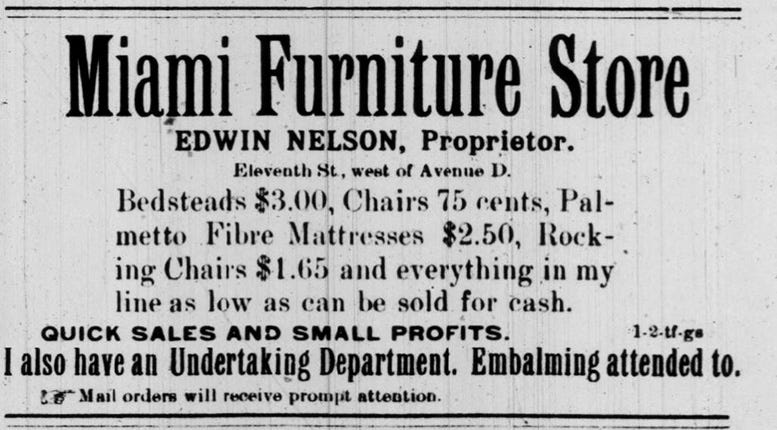 Advertisement in the Miami Metropolis on June 19, 1896.