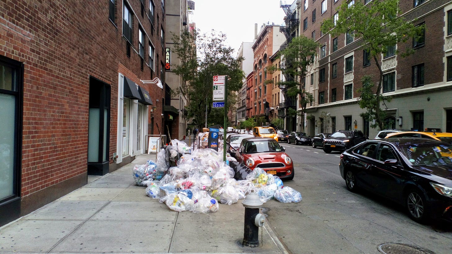 File:NYC - trash on sidewalk.jpg - Wikimedia Commons