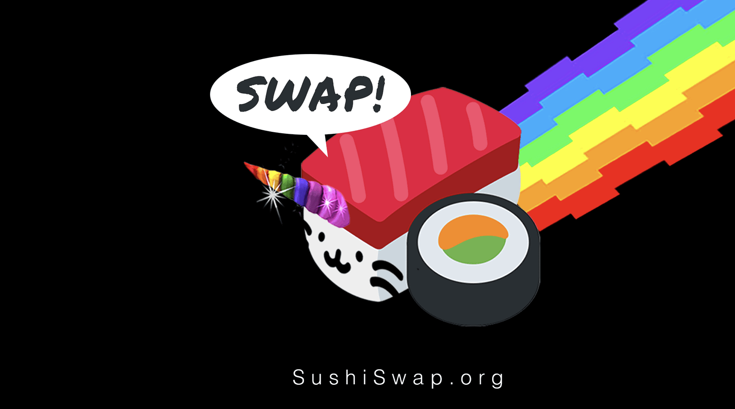 Le lancement de SushiSwap (SUSHI) propulse étrangement Uniswap au-dessus de  Coinbase - CryptoActu