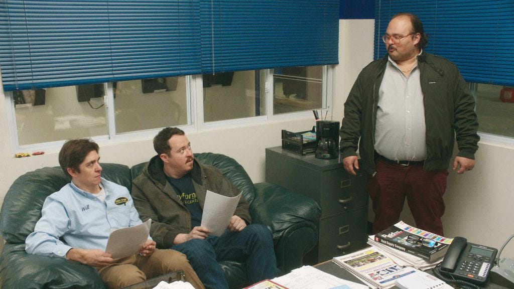 Shane Gillis as Shane, Steve Gerben as Will, and Stavros Halkias as Dave in Tires | Courtesy of Netflix Shane Gillis as Shane, Steve Gerben as Will, and Stavros Halkias as Dave in Tires | Courtesy of Netflix