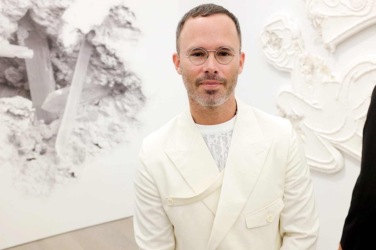 Daniel Arsham's "3018" exhibition opening at Perrotin, New York - purple NIGHT