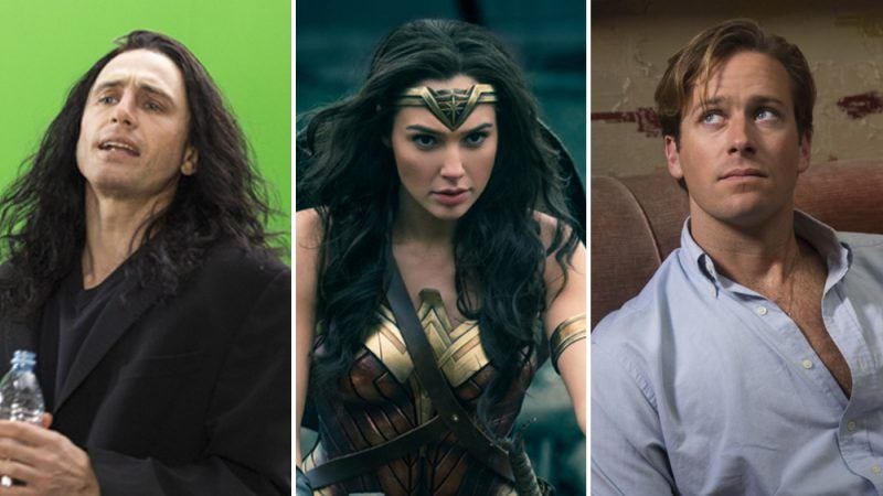 biggest oscar snubs, james franco armie hammer and gal gadot wonder woman