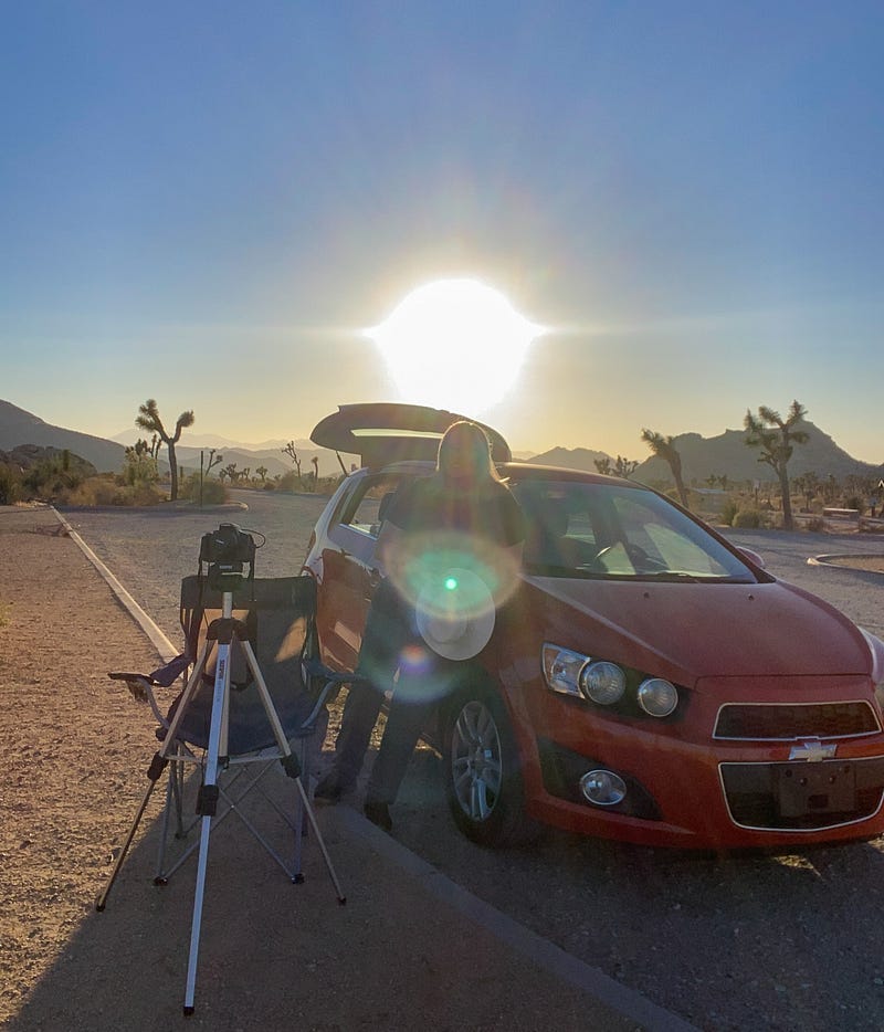 Standing alongside my Chevy Sonic at Joshua Tree National Park