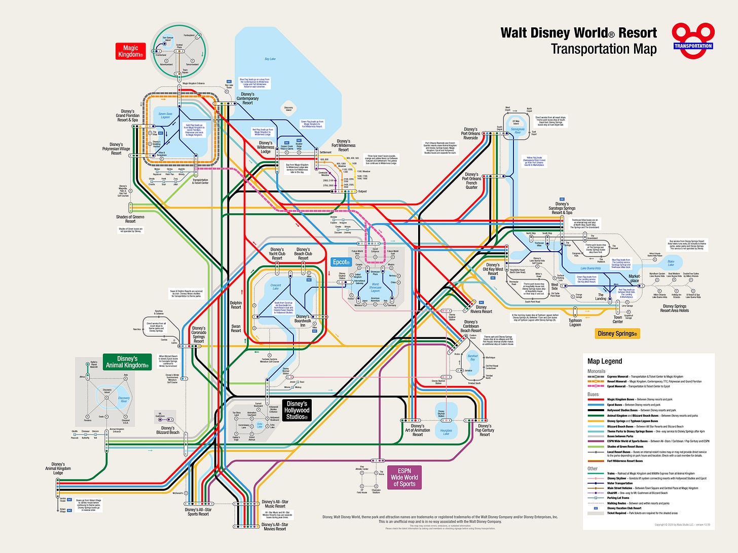 Unofficial Walt Disney World Resort® Transportation Map