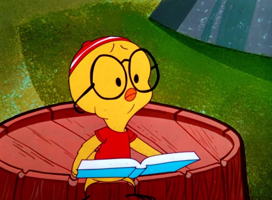 Eggbert from the Looney Tunes reading