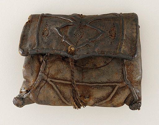 Man's Purse in 14th Century - history of a handbag