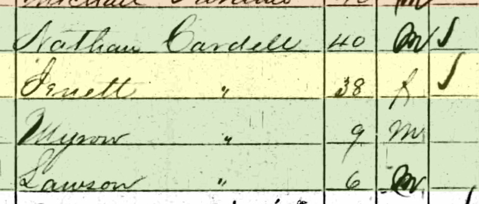 detail from 1860 Census