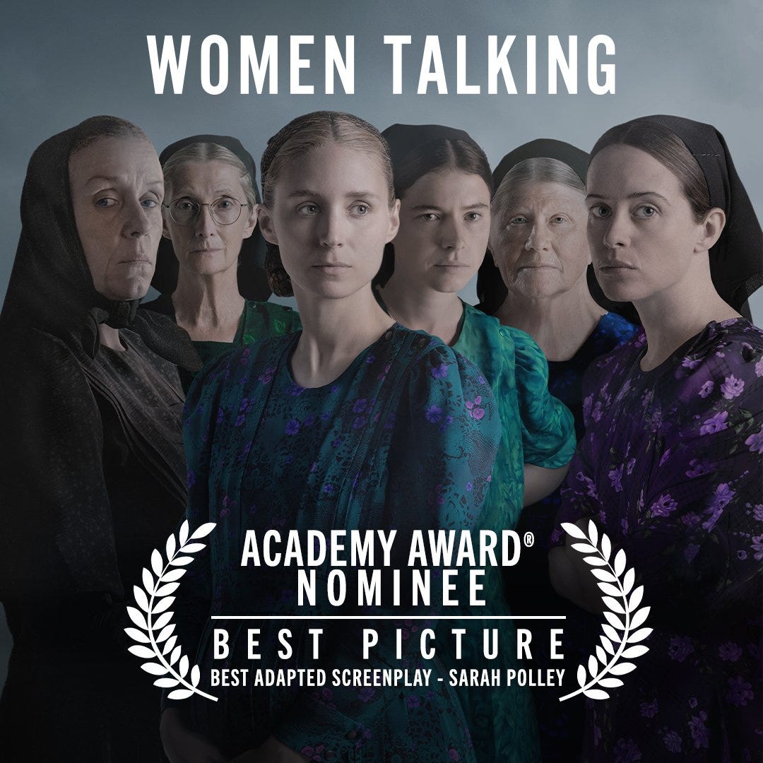Women Talking on Twitter: "#WomenTalking has been nominated for 2 Academy  Awards! Congratulations! #Oscars #Oscars95 #OscarNoms 💫 Best Picture 💫  Adapted Screenplay https://t.co/2zFgG9Vvkc" / Twitter