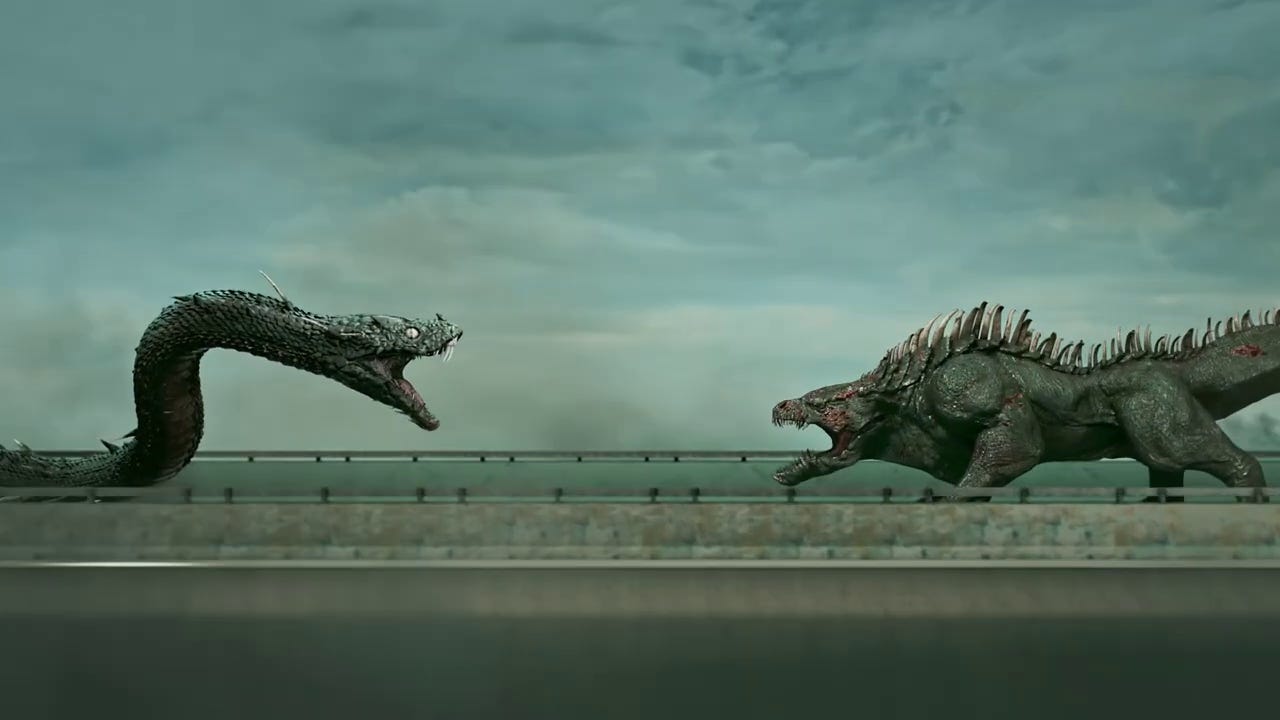 the lizard berserk monitor lizard chinese monster movie creature feature 2024 movie review