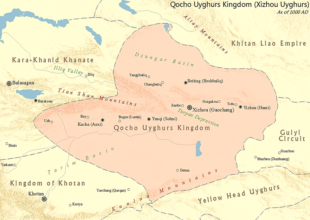 Territory of Qocho c. 1000.