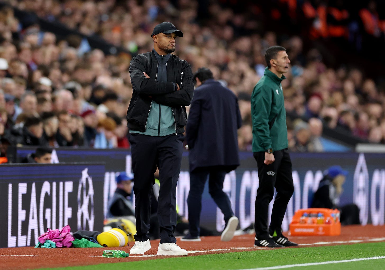 Vincent Kompany looks on during Bayern Munich's 1-0 defeat to Aston Villa in the Champions League