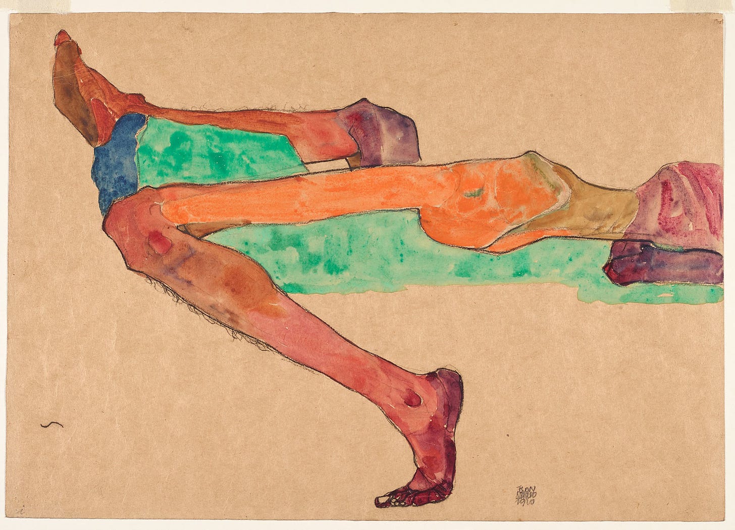 Egon Schiele | Reclining Male Nude (Self Portrait), 1910 | Art Basel