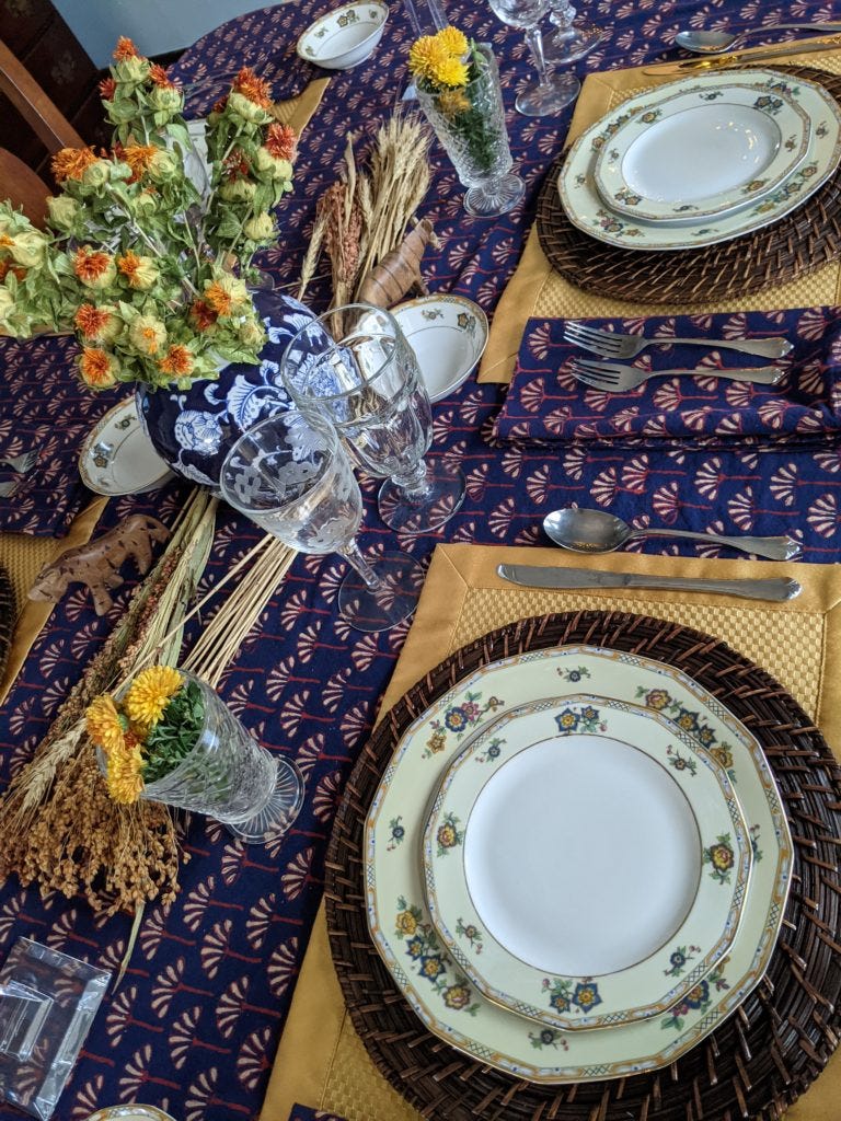 navy tablescape