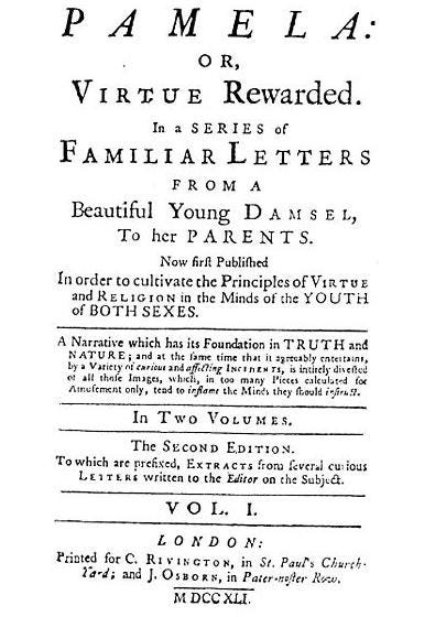 Title page of Samuel Richardson's novel Pamela (1741)