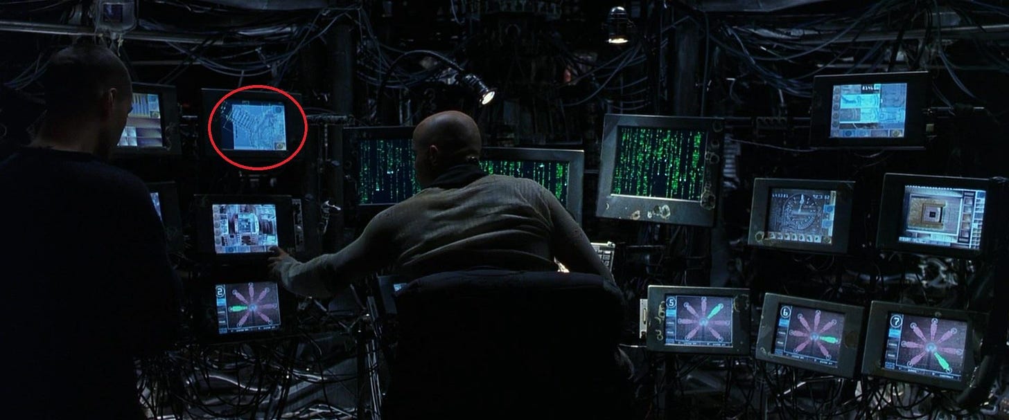 r/MovieDetails - In The Matrix, when Neo silently approaches Cypher, you can briefly see the plans of a building before he shuts off the monitors. Later on, Tank looks at the same plans. These are the plans of the building they're ambushed. Cypher was looking for a way out to exit the Matrix first …