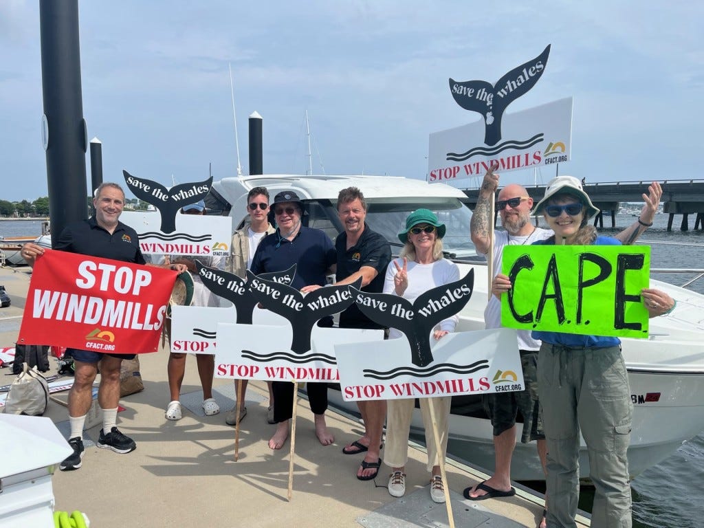 NJ fishermen, activists protest wind farms on the East Coast.