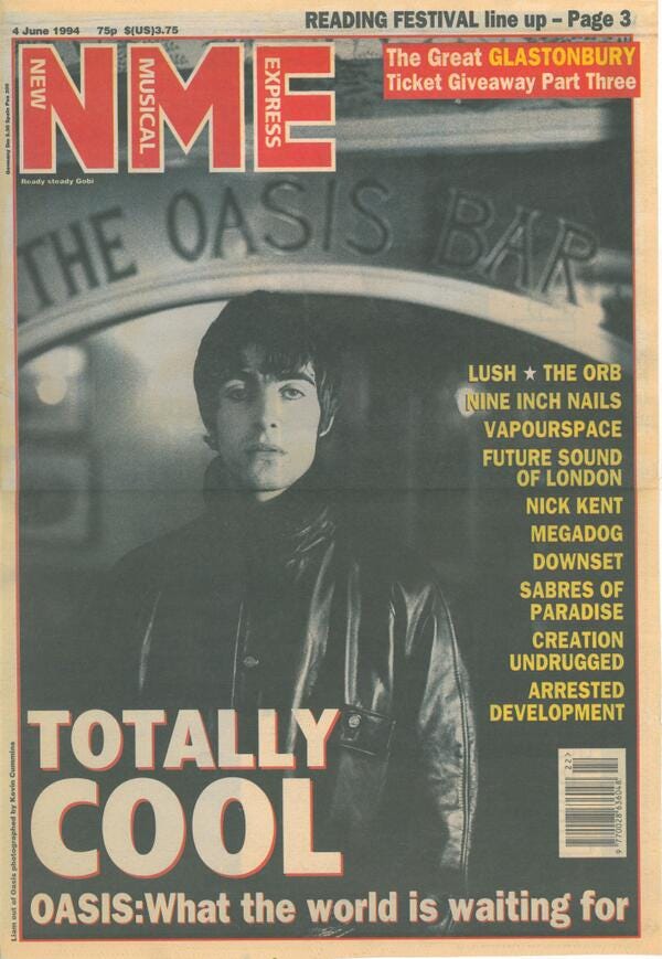 Oasis on X: "First ever @NME cover. 4th June 1994. http://t.co/ekcA4MvW6E"  / X