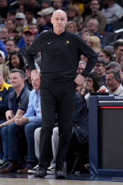 Indiana Pacers head coach Rick Carlisle looks on during the second half of a game against the Chicago Bulls at Gainbridge Fieldhouse on October 30,...