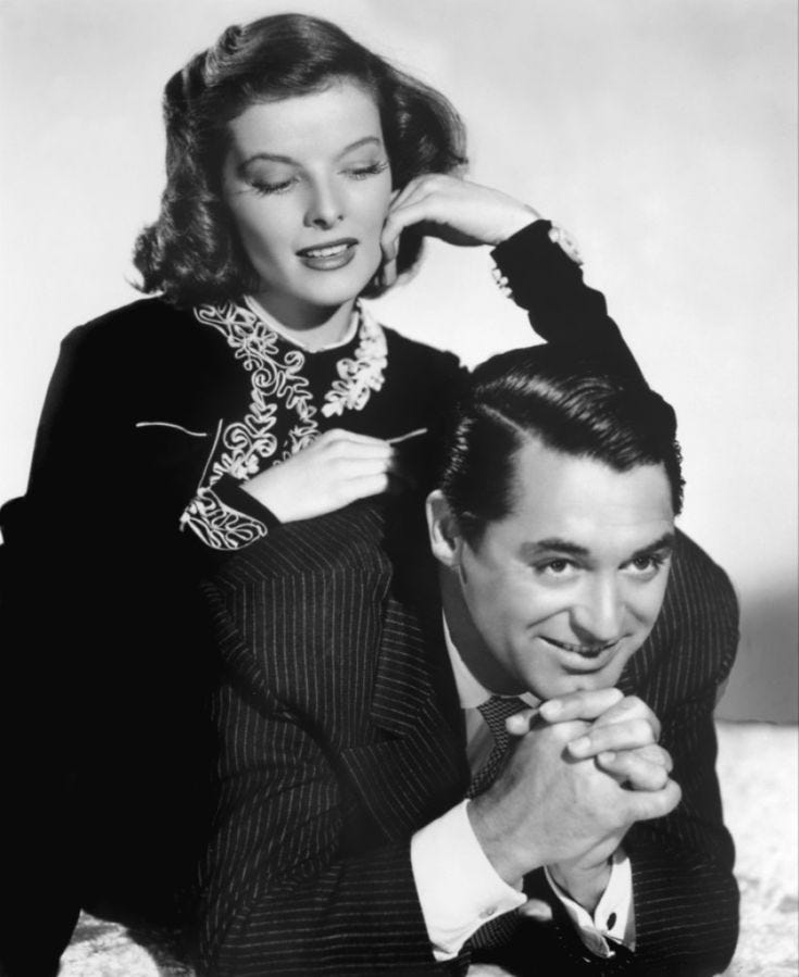 Katharine Hepburn and Cary Grant in a publicity still for Holiday (1938 ...