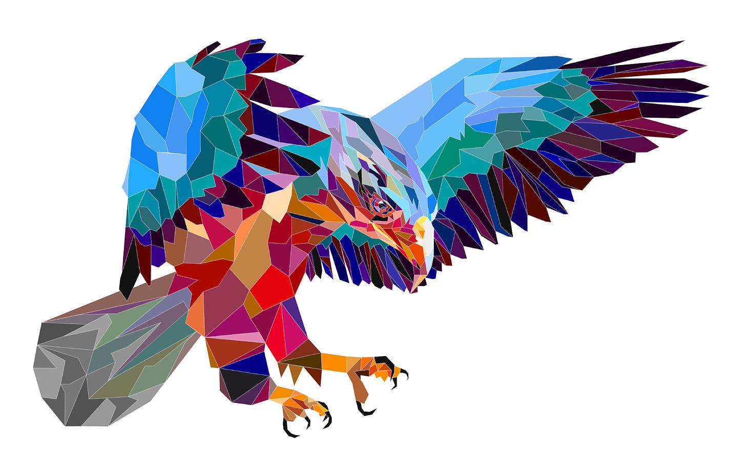 An image of an eagle made up of polygons.