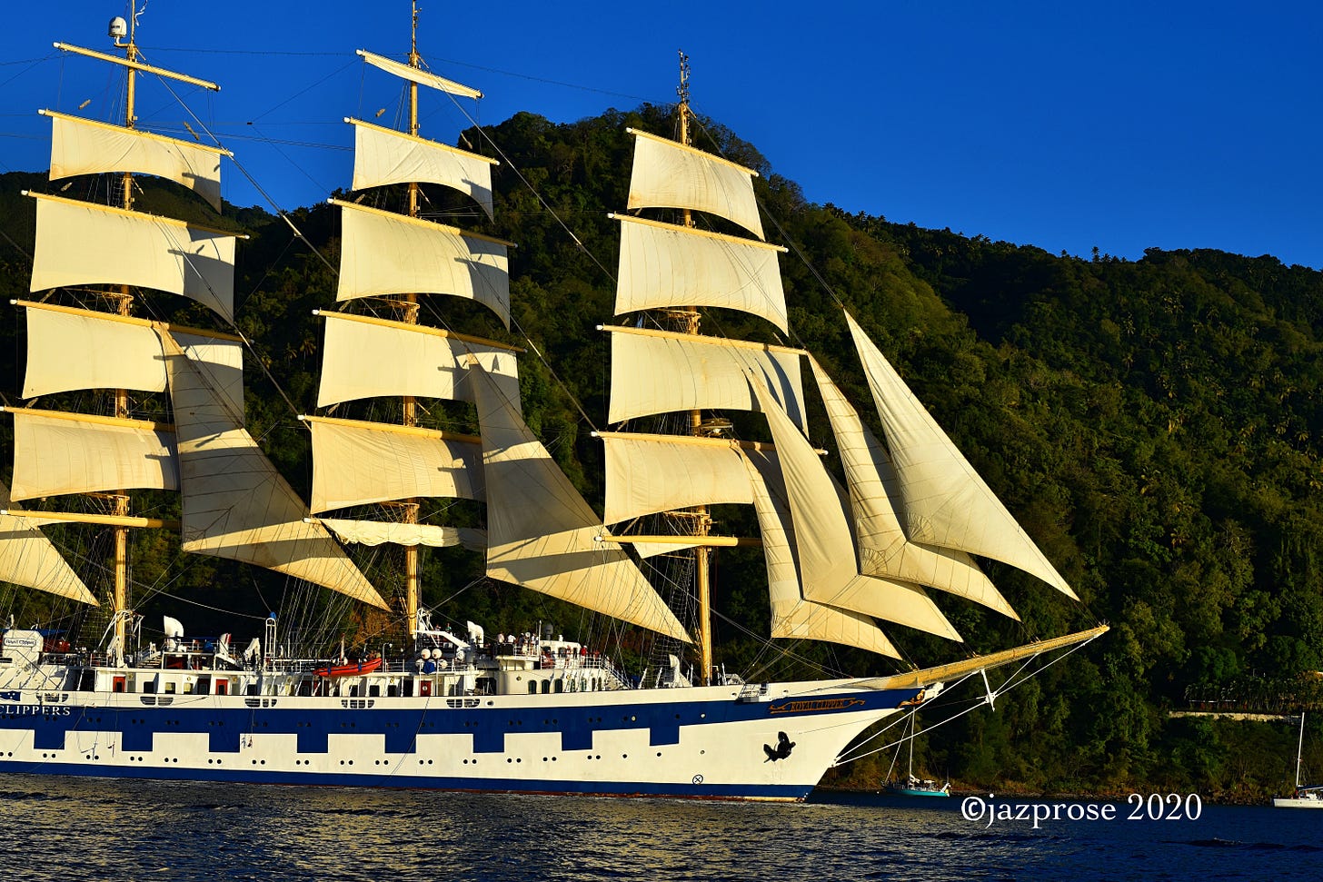 Color photo of the Royal Clipper tall ship by author