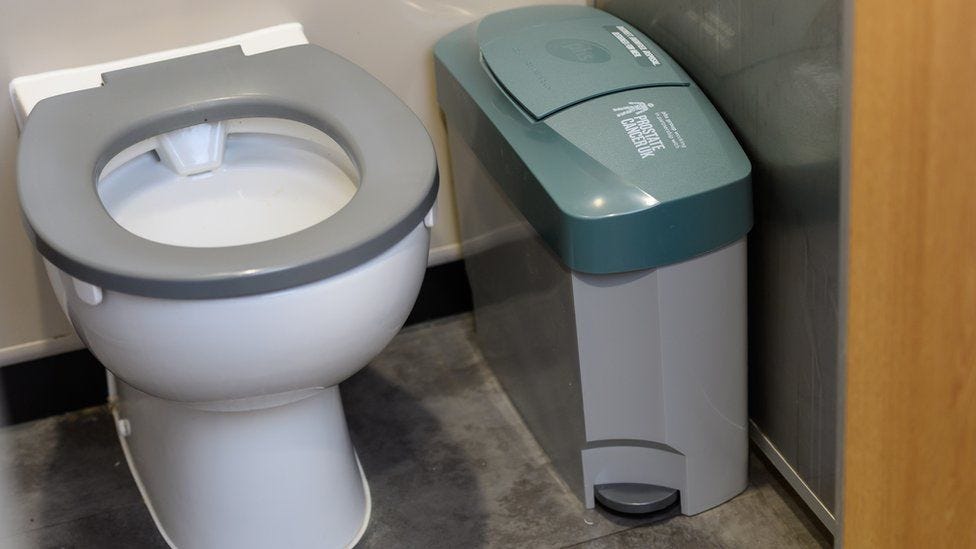 urinary incontinence bin in toilet stall