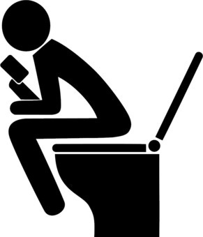Free Vectors | person using smartphone in toilet