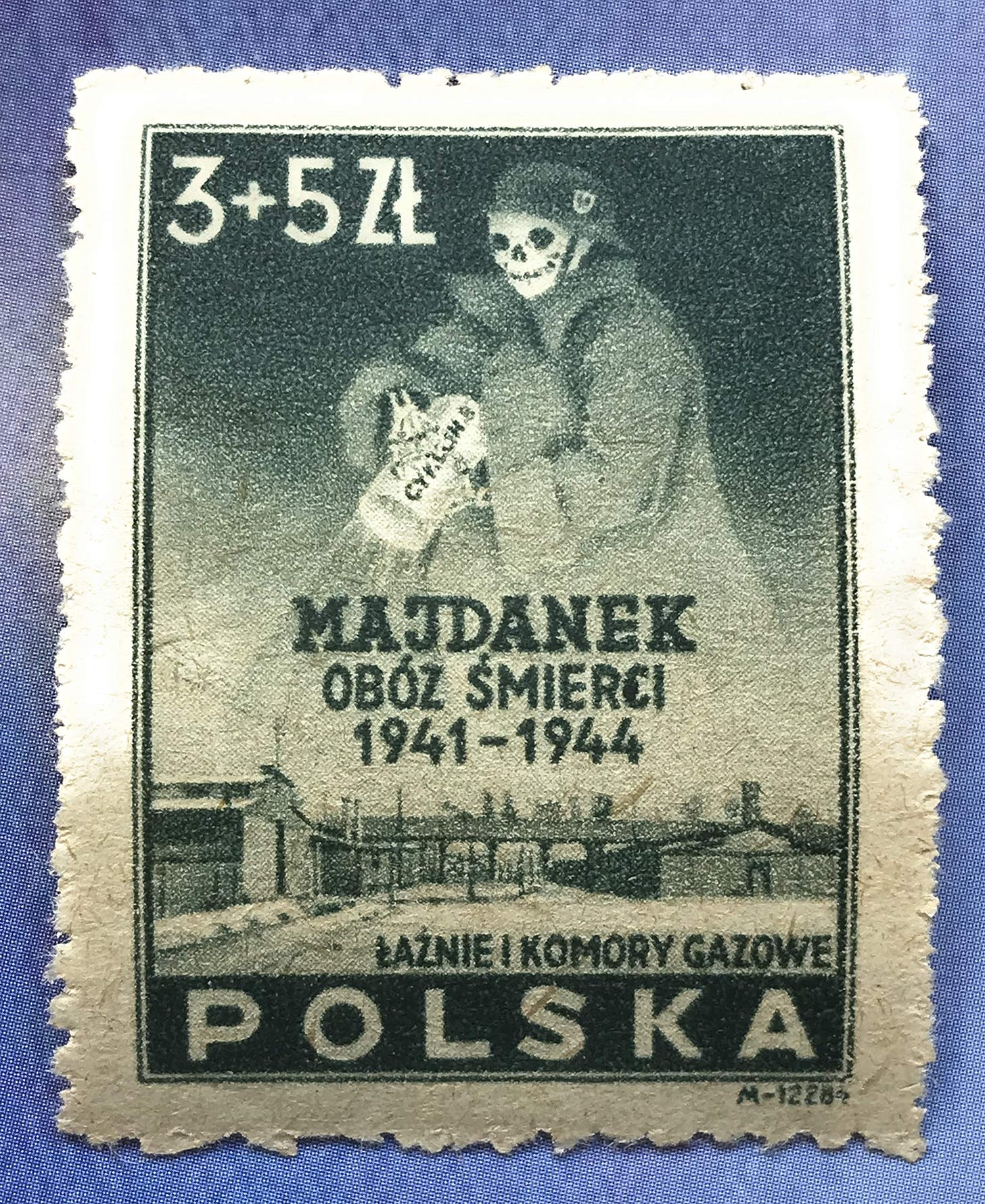 Amazon.com: Poland 1946 Postage Stamp Depicting Skeleton Spraying Zyklon B  Gas Over Lublin Concentration Camp, Catalog No B45, Mint Never Hinged :  Toys & Games