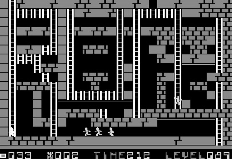 A still image from the game Lode Runner.