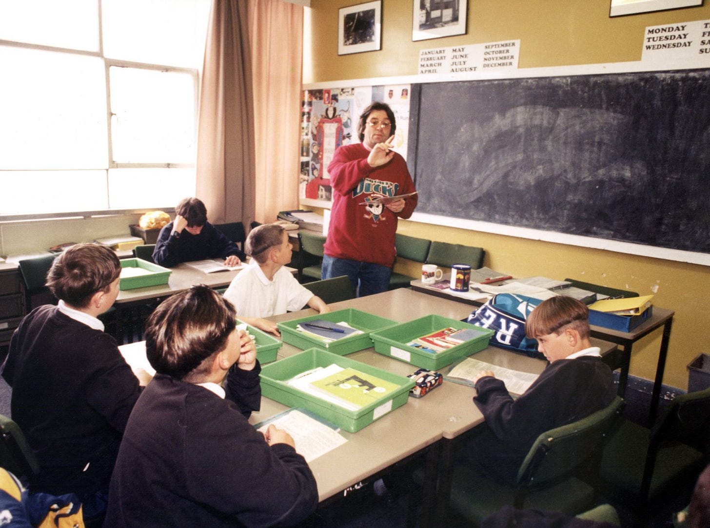 Vic Ecclestone, teacher at Hartcliffe School, pictured in 1996 after he was named Teacher of the Year