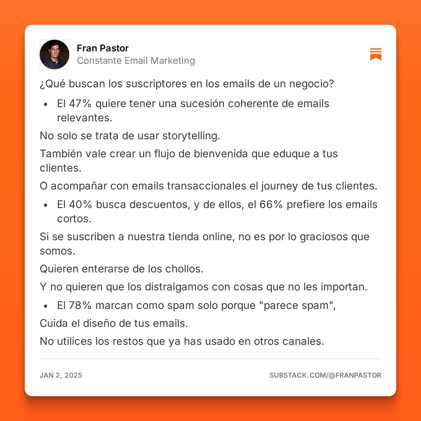 ¿Qué buscan los suscriptores en los emails?