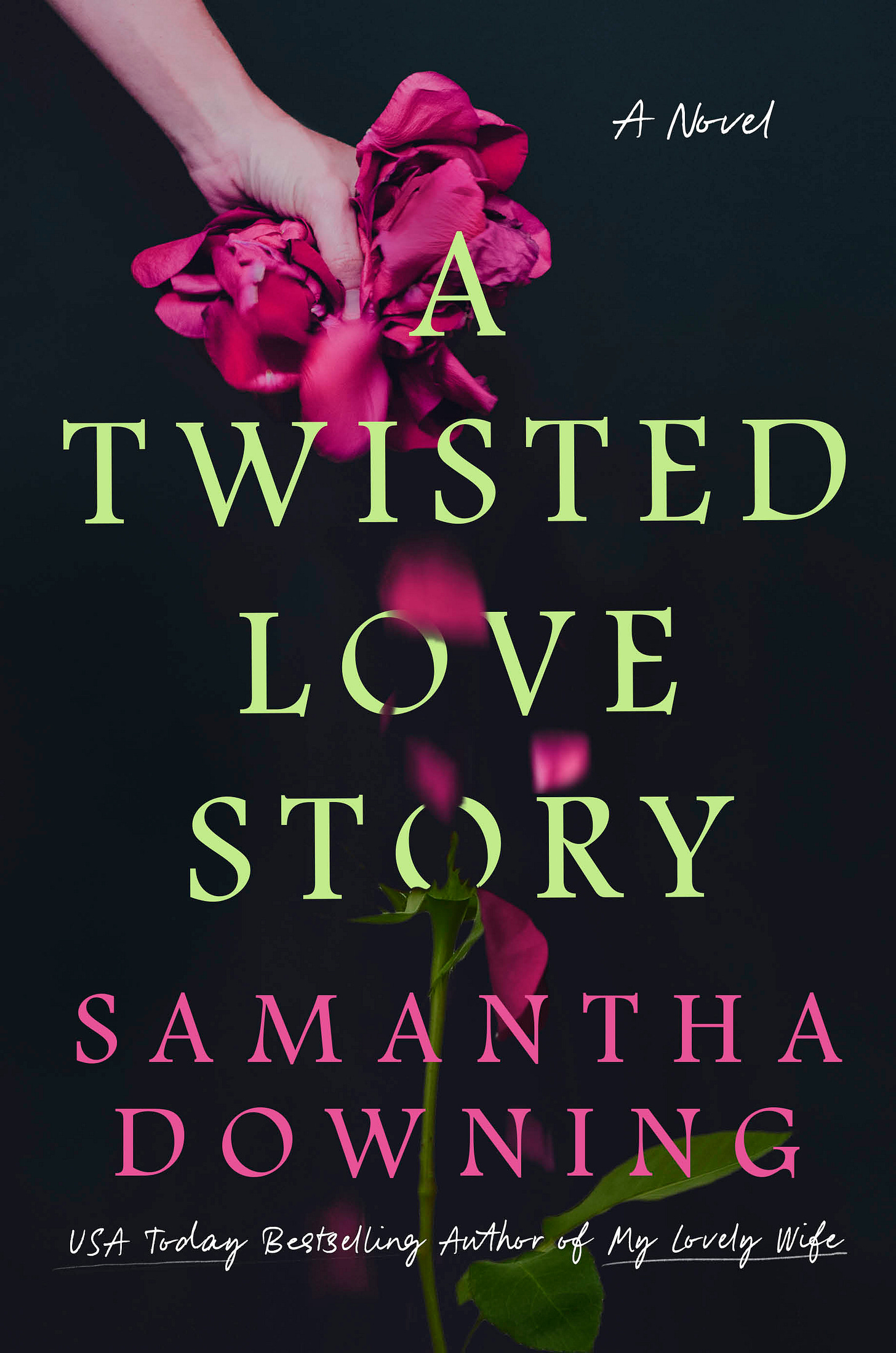 book cover of the twisted love story by samantha downing in the shit no one tells you about writing newsletter