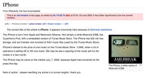 iPhone on Wikipedia