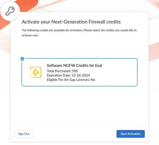 Select credits to activate