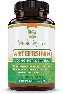 Kaibro Nutra Simple-Organics Artemisinin 100 MG per Capsule- Sweet Wormwood Extract-Artemisinin Capsules Supports Digestio...