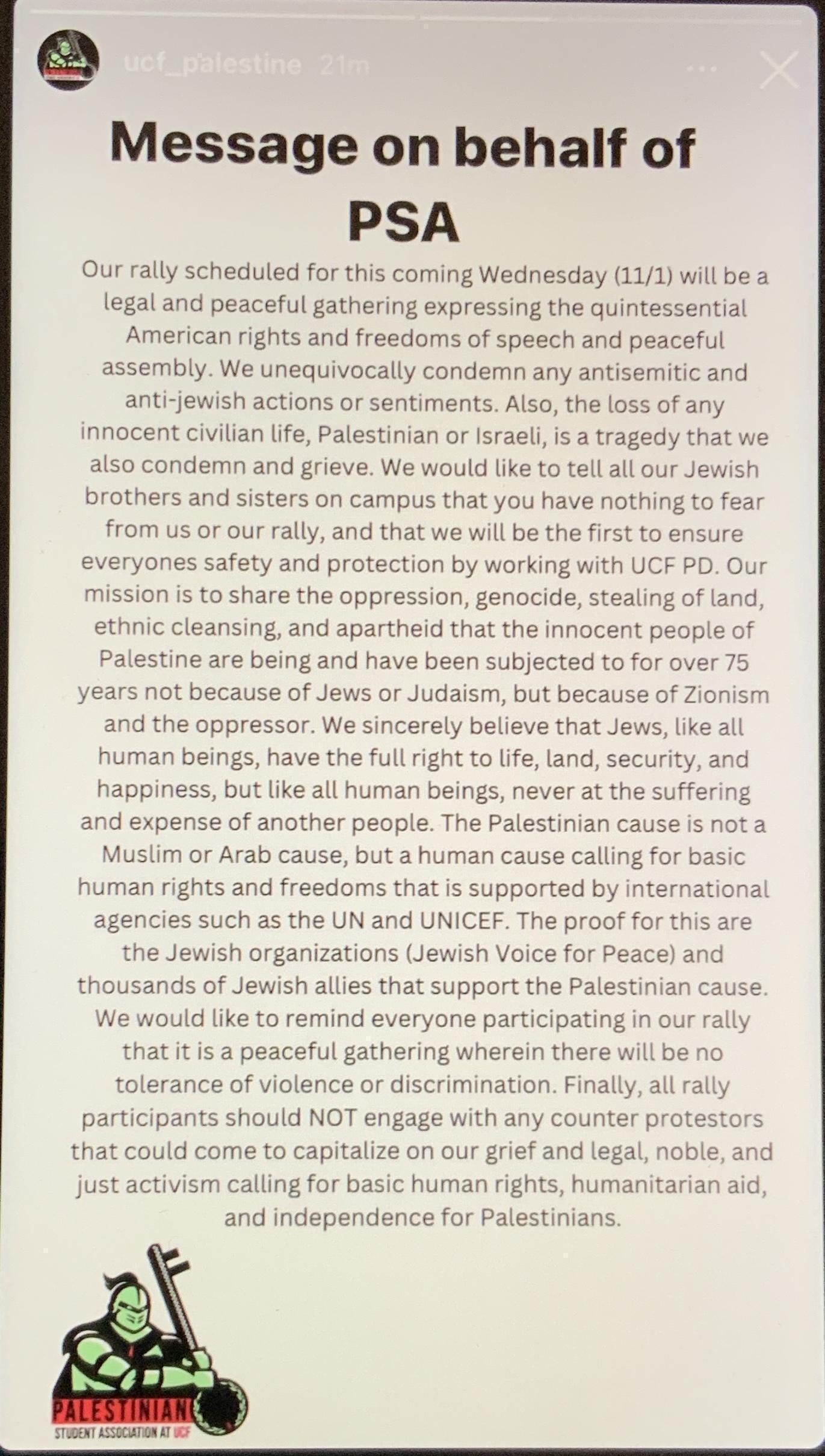 Second statement